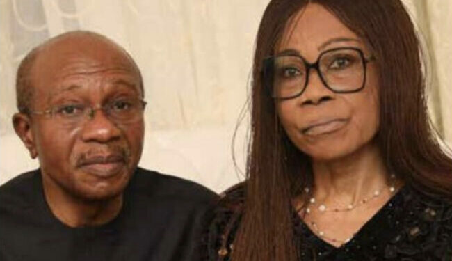 Emefiele's wife, three others wanted for allegedly stealing 'huge sum of money' from FG