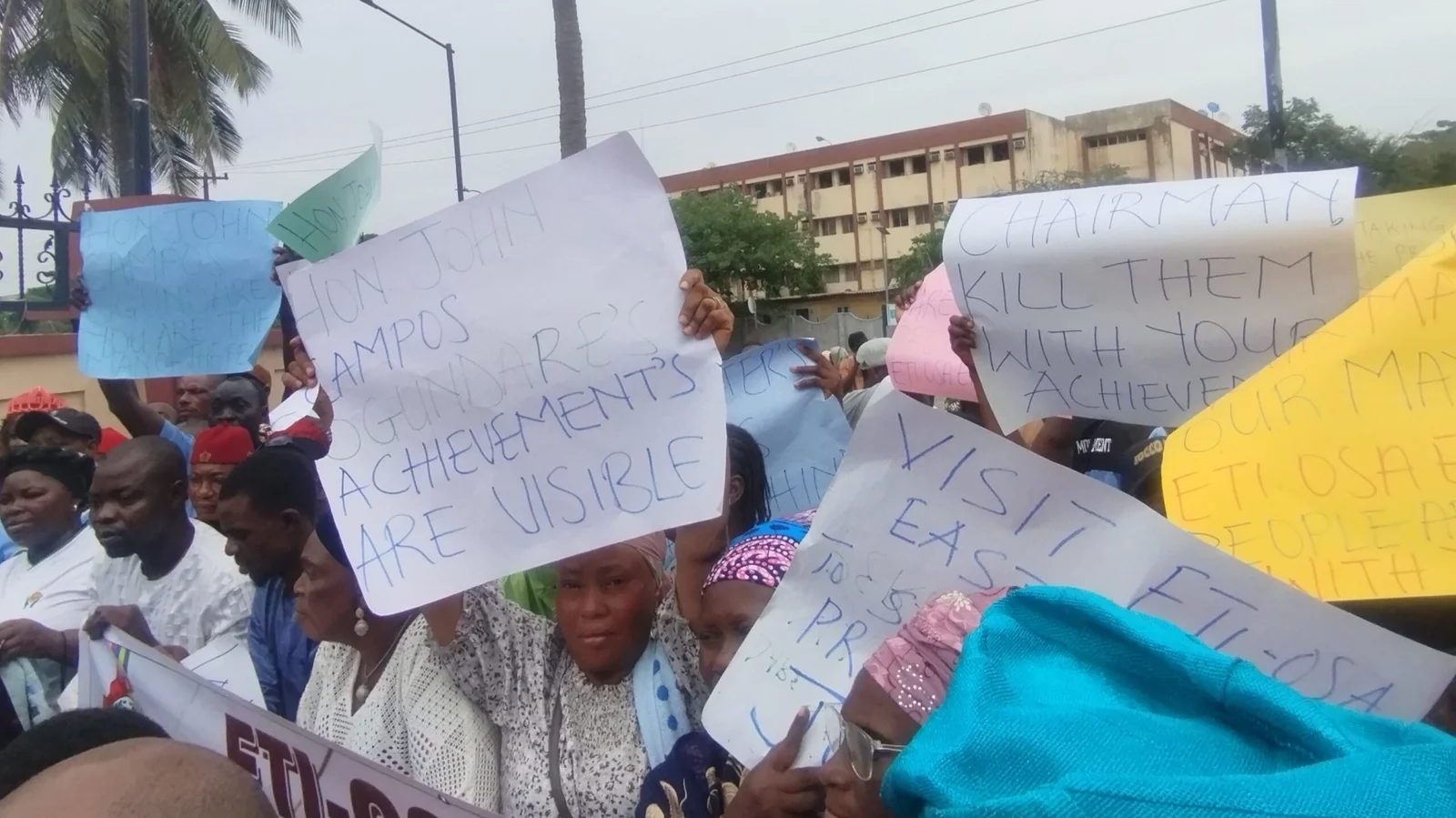 Supporters of Lagos Council Boss stage counter Protest, say 'he did not steal N1.9bn'